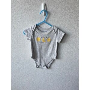 Old Navy Unisex Sun Moon Star Graphic CUTE Bodysuit Size 3-6 M Gray Yellow